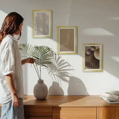 Struktúrák és textúrák minimalista stílusban keretezett triptichon