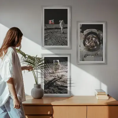 Fali dekoráció kép készlet NASA űrhajós leszállás a Holdon