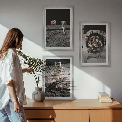 Fali dekoráció kép készlet NASA űrhajós leszállás Holdon