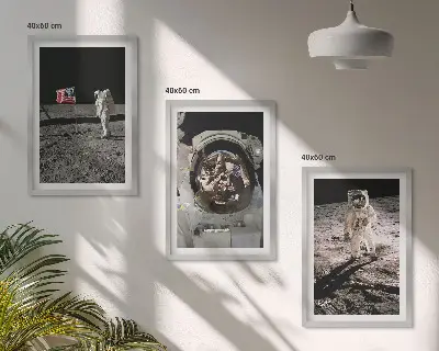 Fali dekoráció kép készlet NASA űrhajós leszállás a Holdon