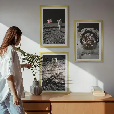 Fali dekoráció kép készlet NASA űrhajós leszállás a Holdon