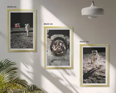Fali dekoráció kép készlet NASA űrhajós leszállás a Holdon
