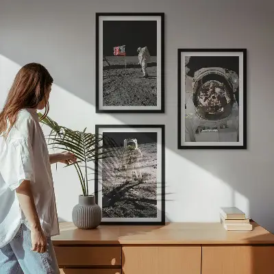 Fali dekoráció kép készlet NASA űrhajós leszállás a Holdon