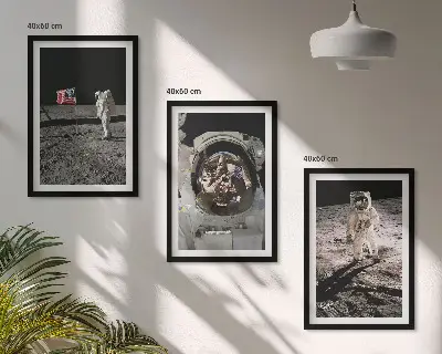 Fali dekoráció kép készlet NASA űrhajós leszállás a Holdon