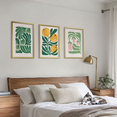 Keretezett kép szett hálószobába Minimalista növényi minták