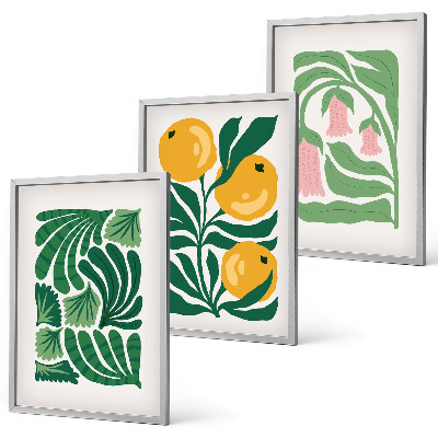 Keretezett kép szett hálószobába Minimalista növényi minták