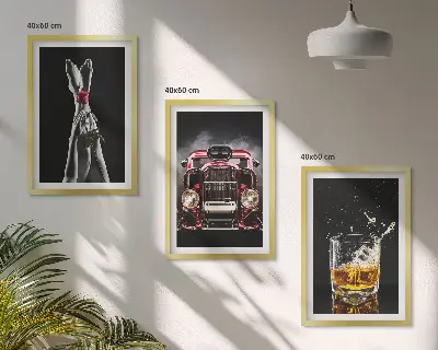 Keretezett képszett hálószobába női lábak, rózsa, autó és whisky mintával