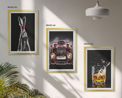 Keretezett kép szett hálószobába Női lábak rózsa autó whisky