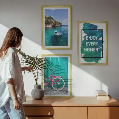 Keretezett képszett hálószobába tengeri hajós és kerékpáros inspirációval