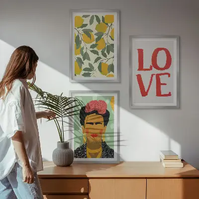 Citromos LOVE portré Fridáról keretezett képszett hálószobába