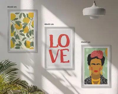Citromos LOVE portré Fridáról keretezett képszett hálószobába