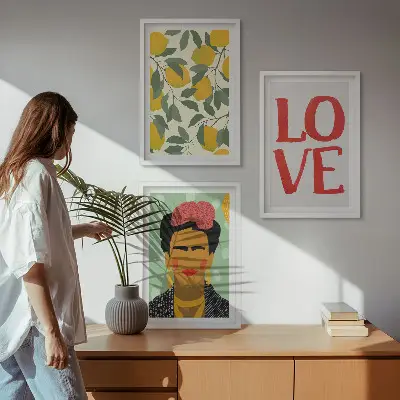 Citromos LOVE portré Fridáról keretezett képszett hálószobába