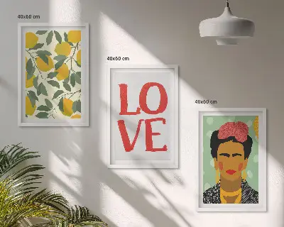 Citromos LOVE portré Fridáról keretezett képszett hálószobába