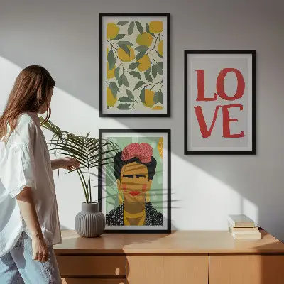 Citromos LOVE portré Fridáról keretezett képszett hálószobába