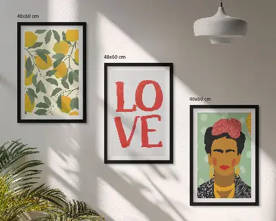 Citromos LOVE portré Fridáról keretezett képszett hálószobába