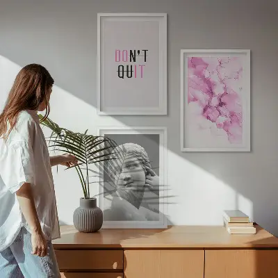 Absztrakt akvarell szobor fali dekoráció kép készlet