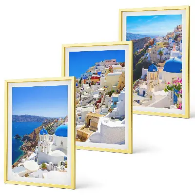 Fali dekorációs képszett Oia Santorini tájépítészeti motívummal