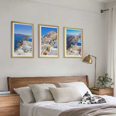 Fali dekoráció kép készlet Oia Santorini tájépítészete