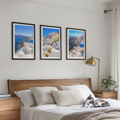 Fali dekoráció kép készlet Oia Santorini tájépítészete