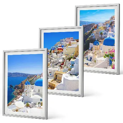 Fali dekorációs képszett Oia Santorini tájépítészeti motívummal