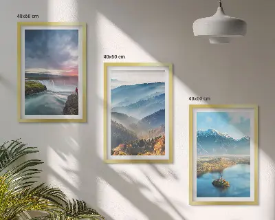 Hegyi tájak és vízesések falikép készlet dekoratív falikép szett