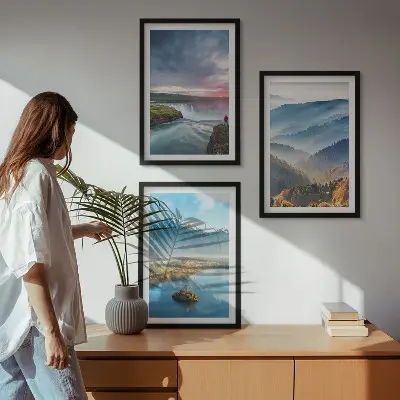 Hegyi tájak és vízesések falikép készlet dekoratív falikép szett