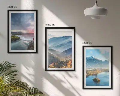 Hegyi tájak és vízesések falikép készlet dekoratív falikép szett