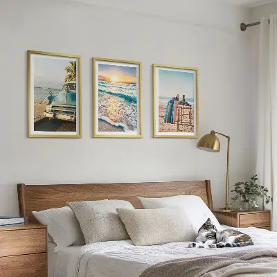 Fali dekorációs képkészlet Miami naplementés vakáció mintával