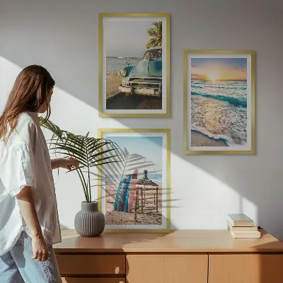 Fali dekorációs képkészlet Miami naplementés vakáció mintával