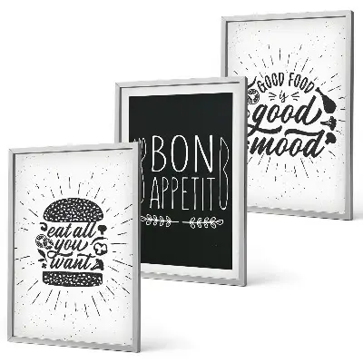 Grafikus kulináris kép szett hálószobába való keretes dekoráció