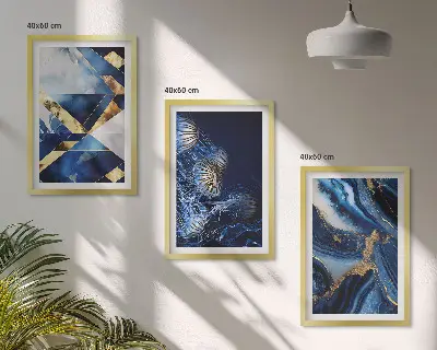 Absztrakt elegáns mintás keretezett képszett hálószobai dekoráció