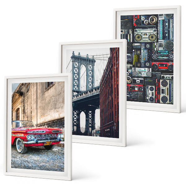 Fali dekoráció kép készlet Régi autóhíd Brooklynban retro hang