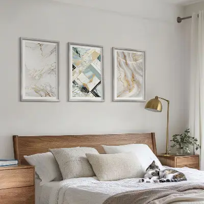 Fali dekorációs képkészlet elegáns márvány mintákkal