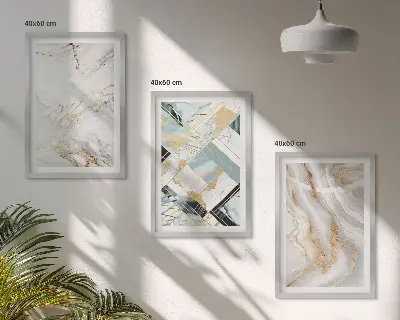 Fali dekorációs képkészlet elegáns márvány mintákkal