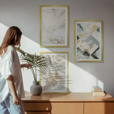 Fali dekorációs képkészlet elegáns márvány mintákkal