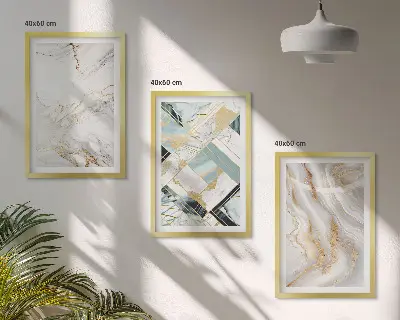 Fali dekorációs képkészlet elegáns márvány mintákkal