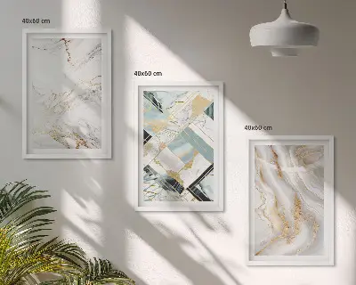 Fali dekorációs képkészlet elegáns márvány mintákkal
