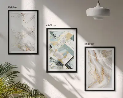 Fali dekorációs képkészlet elegáns márvány mintákkal
