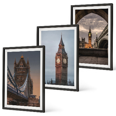 Fali dekoráció kép készlet London Bridge Big Ben óra