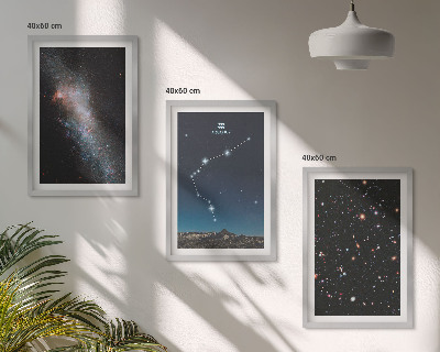 Keretezett kép szett hálószobába Galaxis űr Vízöntő