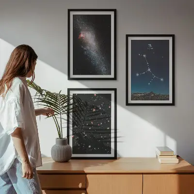 Fali dekorációs képkészlet szűz csillagkép galaxis mintával