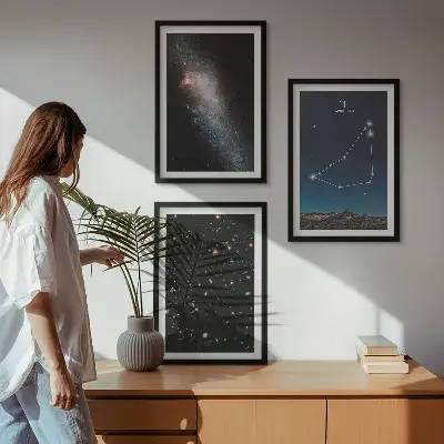 Bak csillagkép galaxis mintás falikép szett keretezett változat hálószobába