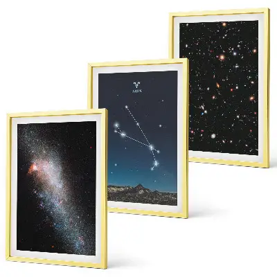 Kozmikus galaxis tájképek keretezett képszett hálószobába
