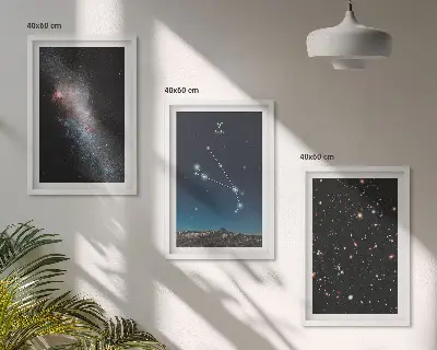 Kozmikus galaxis tájképek keretezett képszett hálószobába