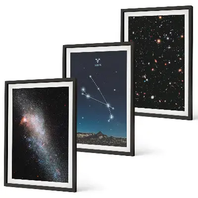 Kozmikus galaxis tájképek keretezett képszett hálószobába