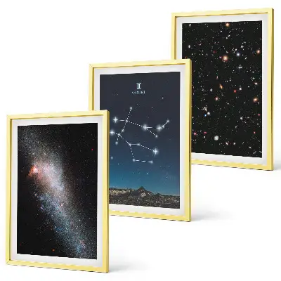 Ikrek csillagjegyű galaxis kép keretezett szett hálószobába