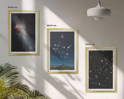 Ikrek csillagjegyű galaxis kép keretezett szett hálószobába