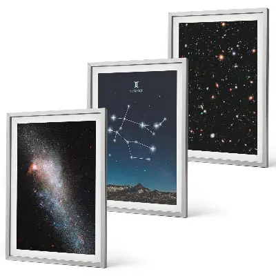 Ikrek csillagjegyű galaxis kép keretezett szett hálószobába