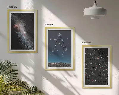 Mérleg galaxis égboltja keretezett kép szett hálószobába