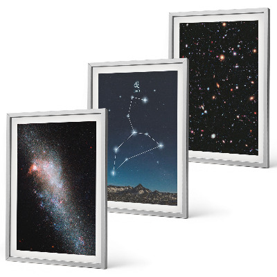 Keretezett kép szett hálószobába Oroszlán csillagkép galaxis